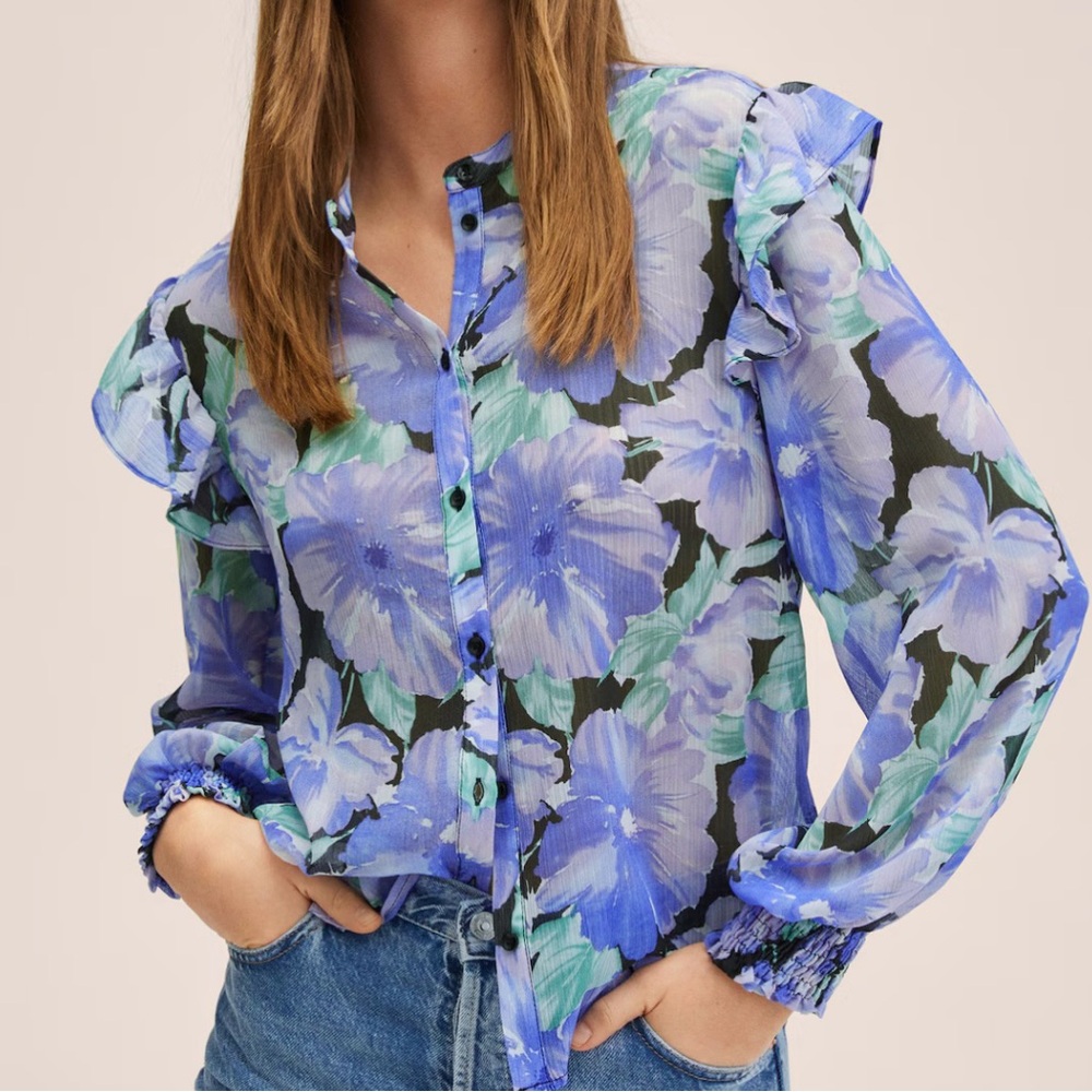 Mango Floral print blouse